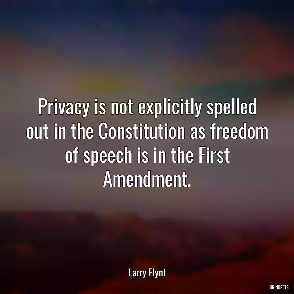 Privacy is not explicitly spelled out in the Constitution as freedom of speech is in the First Amendment.