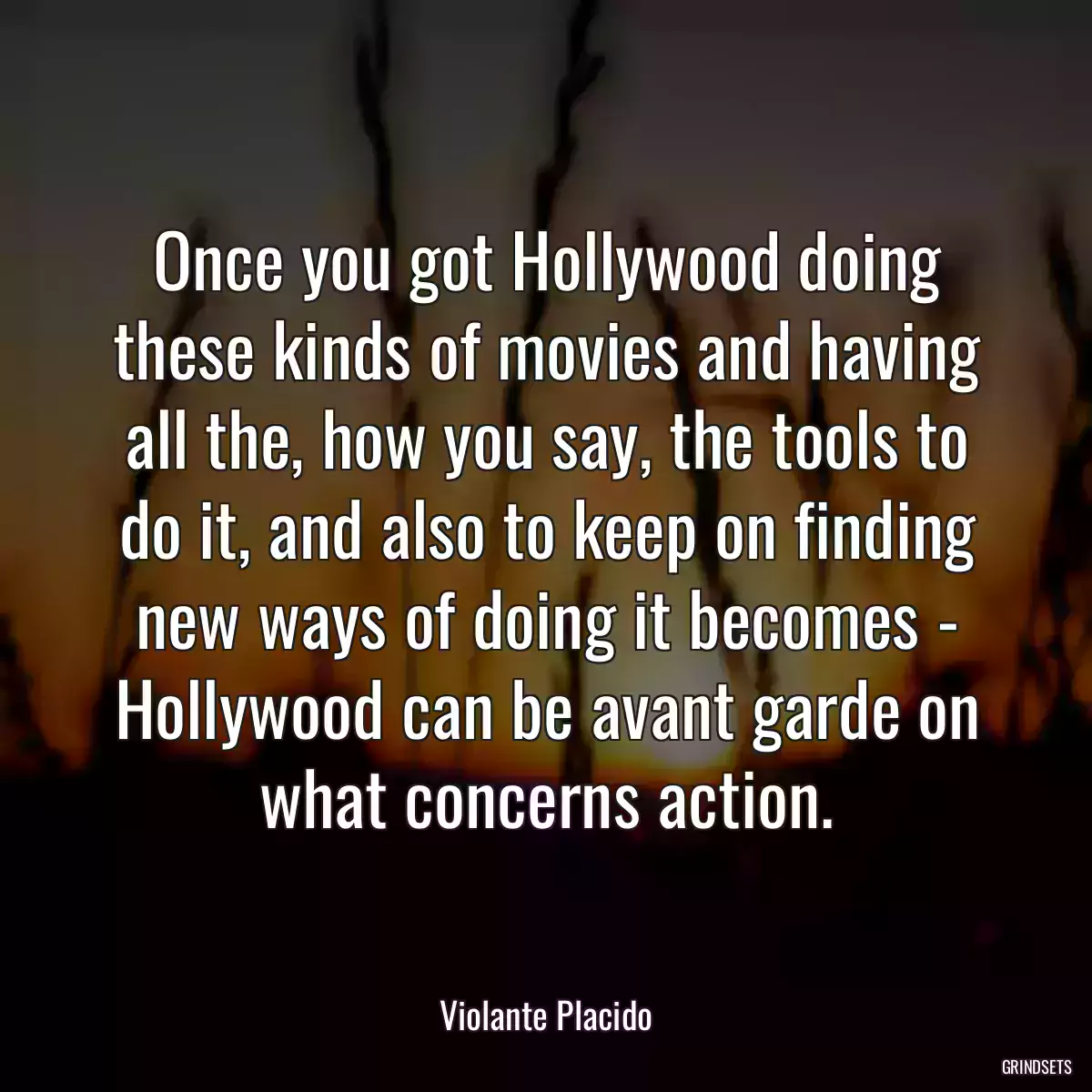 Once you got Hollywood doing these kinds of movies and having all the, how you say, the tools to do it, and also to keep on finding new ways of doing it becomes - Hollywood can be avant garde on what concerns action.