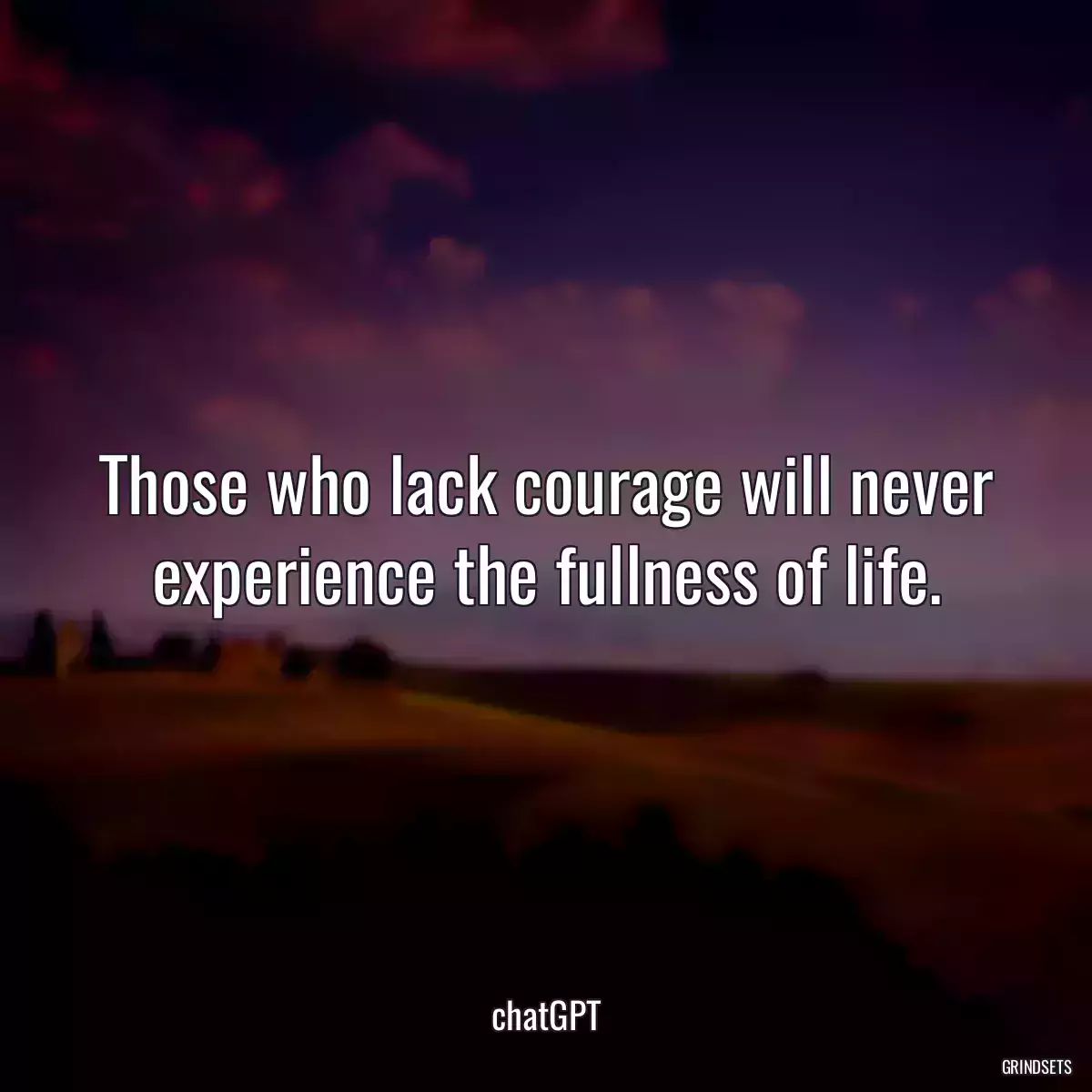 Those who lack courage will never experience the fullness of life.