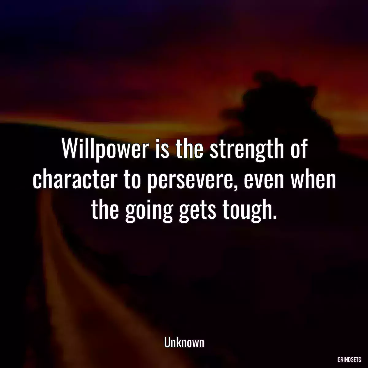 Willpower is the strength of character to persevere, even when the going gets tough.