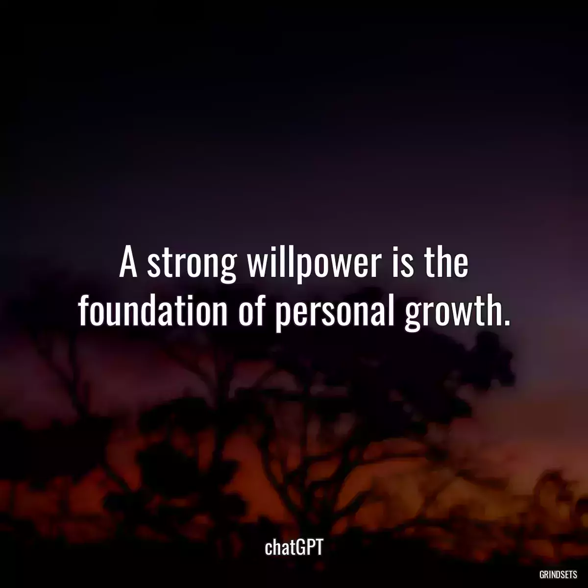 A strong willpower is the foundation of personal growth.