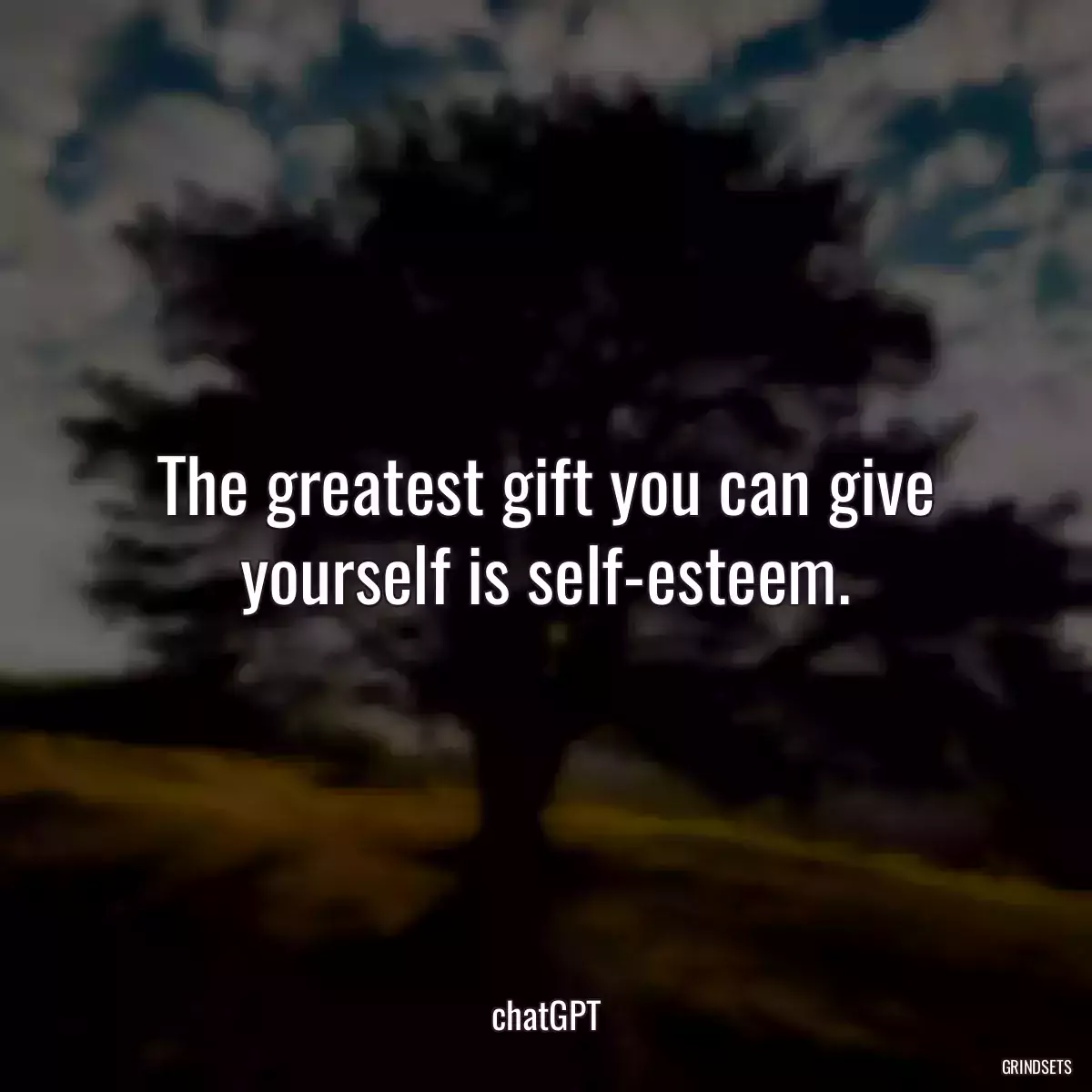 The greatest gift you can give yourself is self-esteem.
