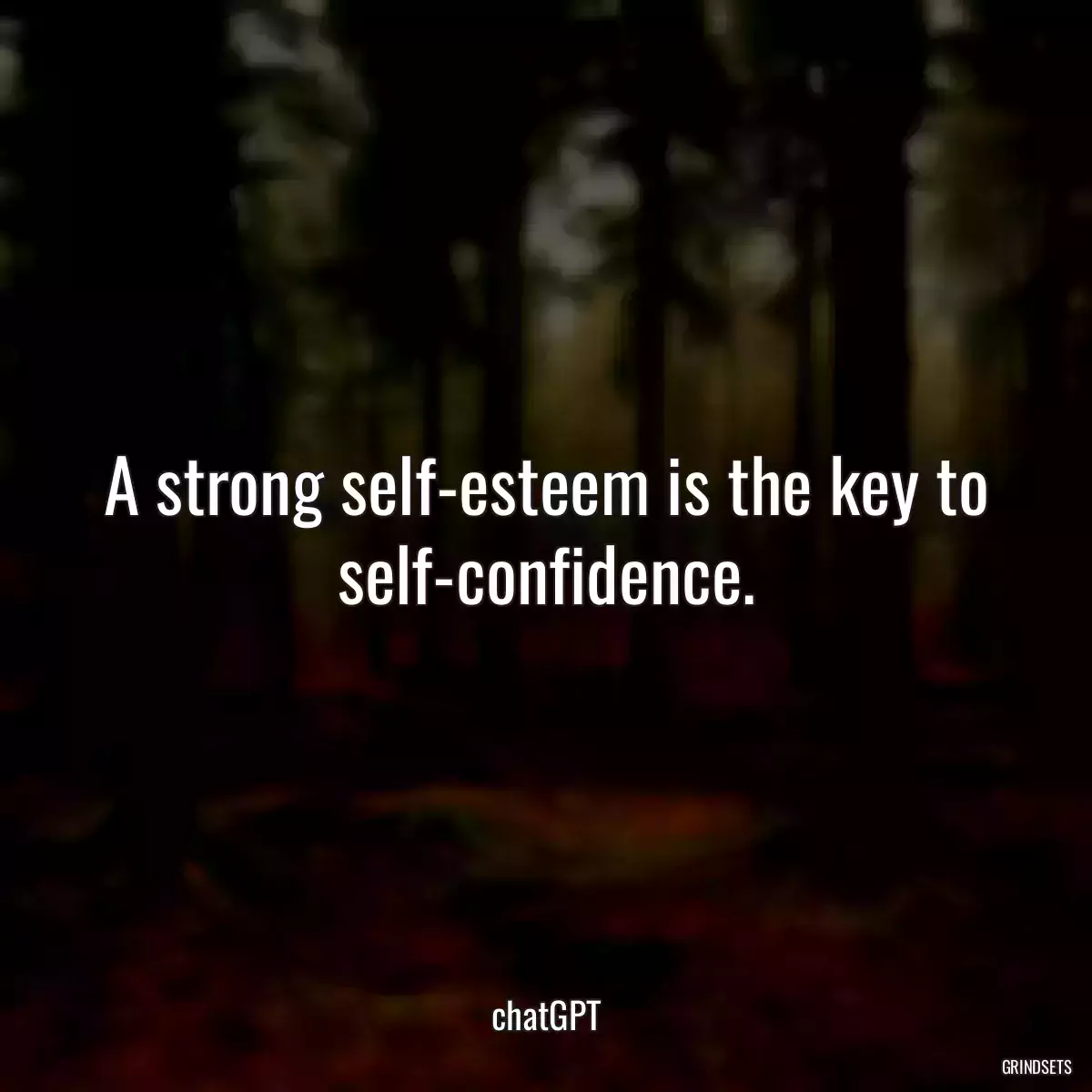 A strong self-esteem is the key to self-confidence.