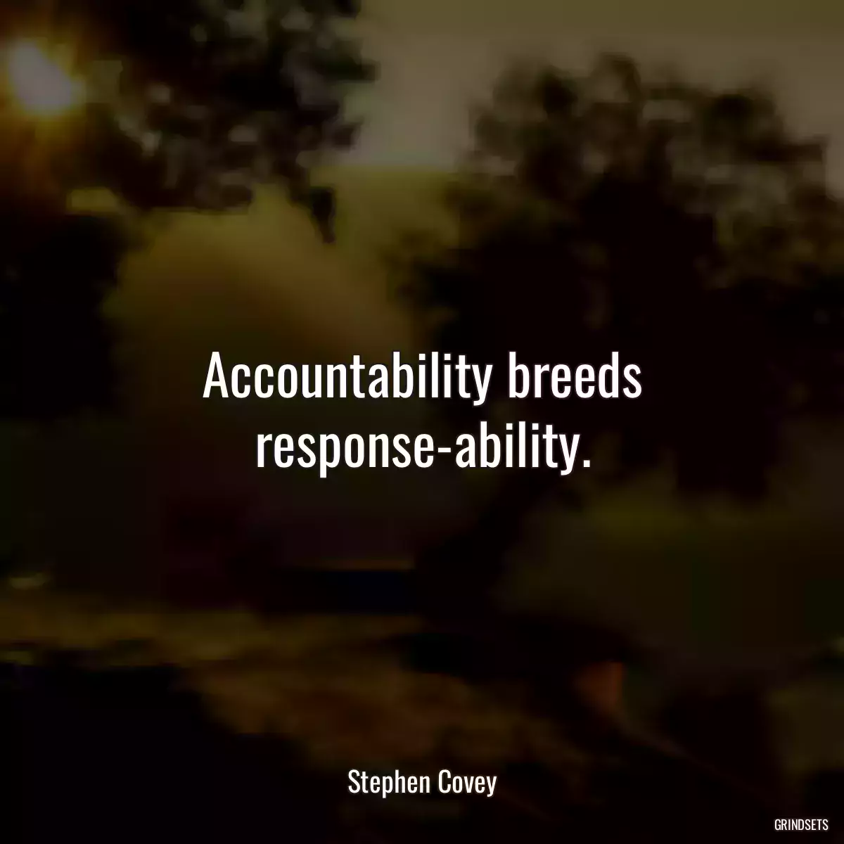 Accountability breeds response-ability.... | Grindsets