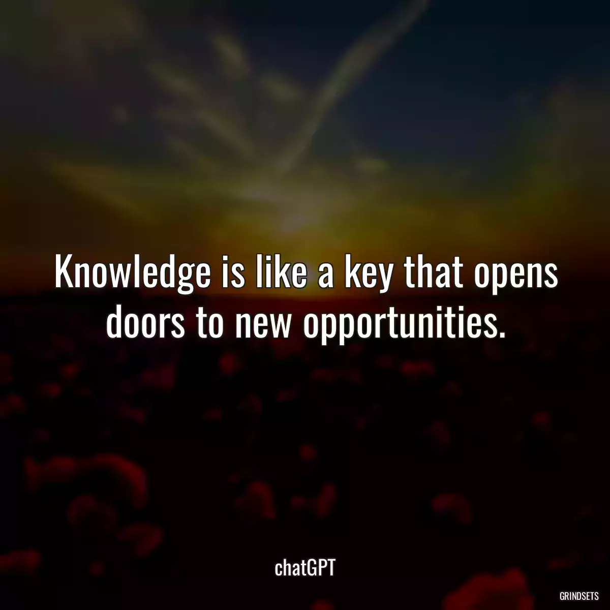 Knowledge is like a key that opens doors to new opportunities.